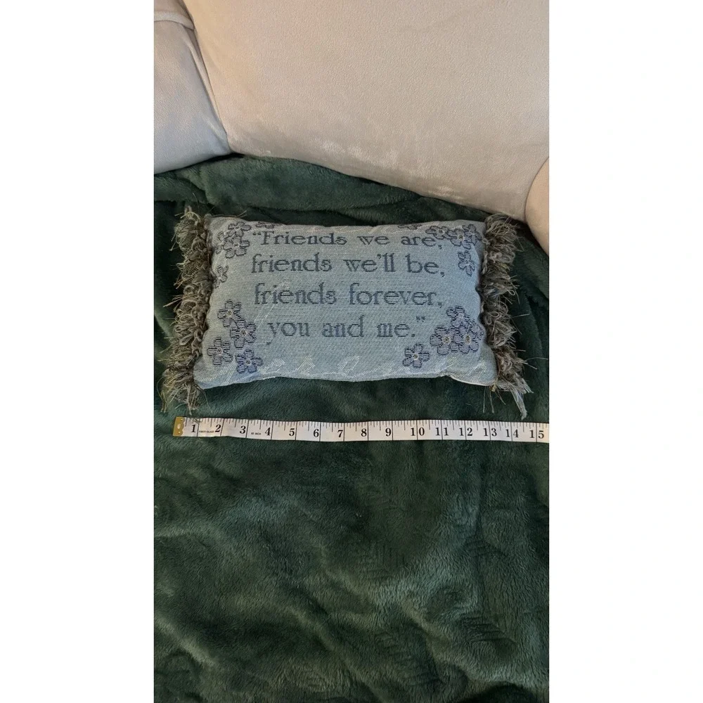 Vtg Friends We'll Be, Friends Forever You And Me Tapestry Pillow 14.5